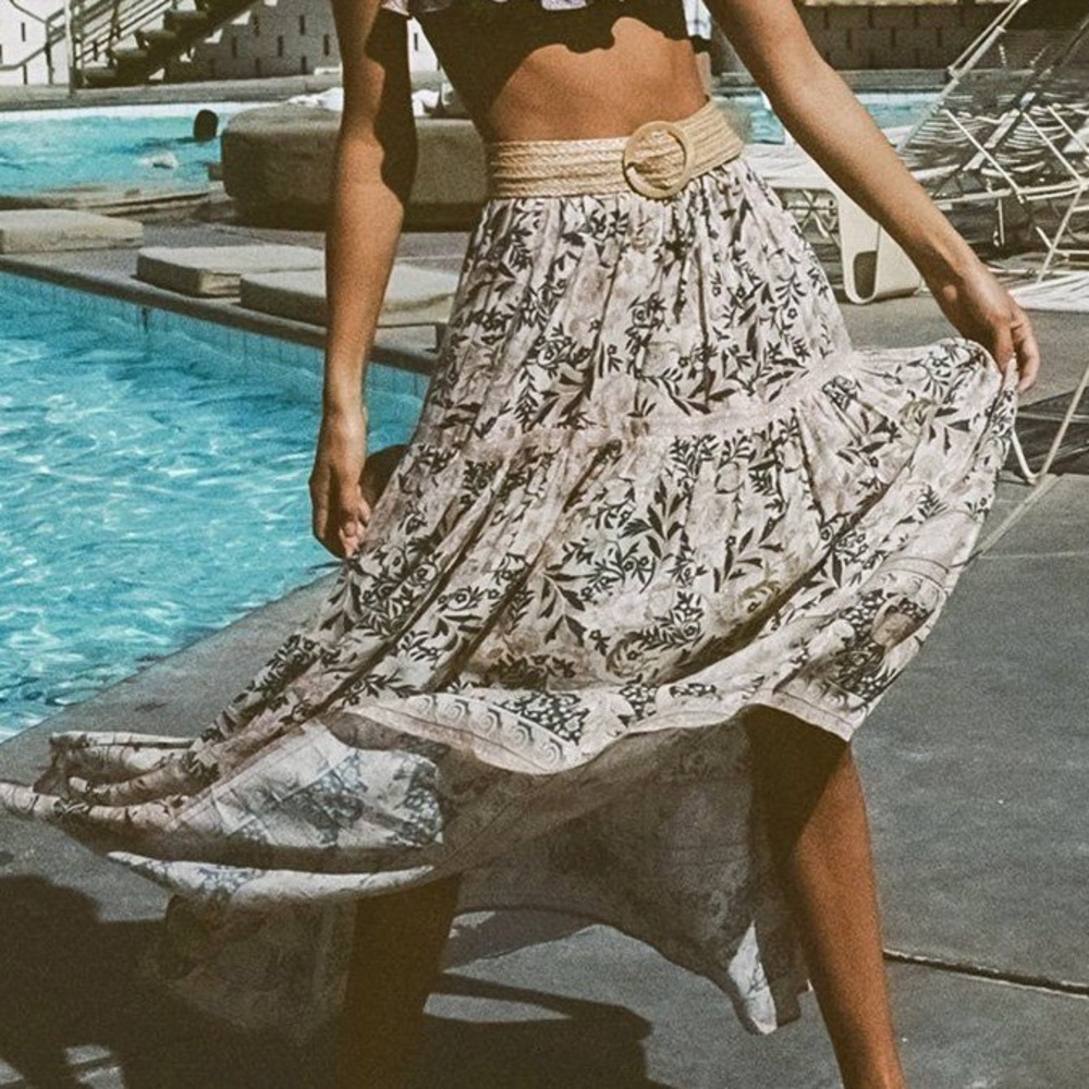 Spell Oasis Maxi Skirt Pearl